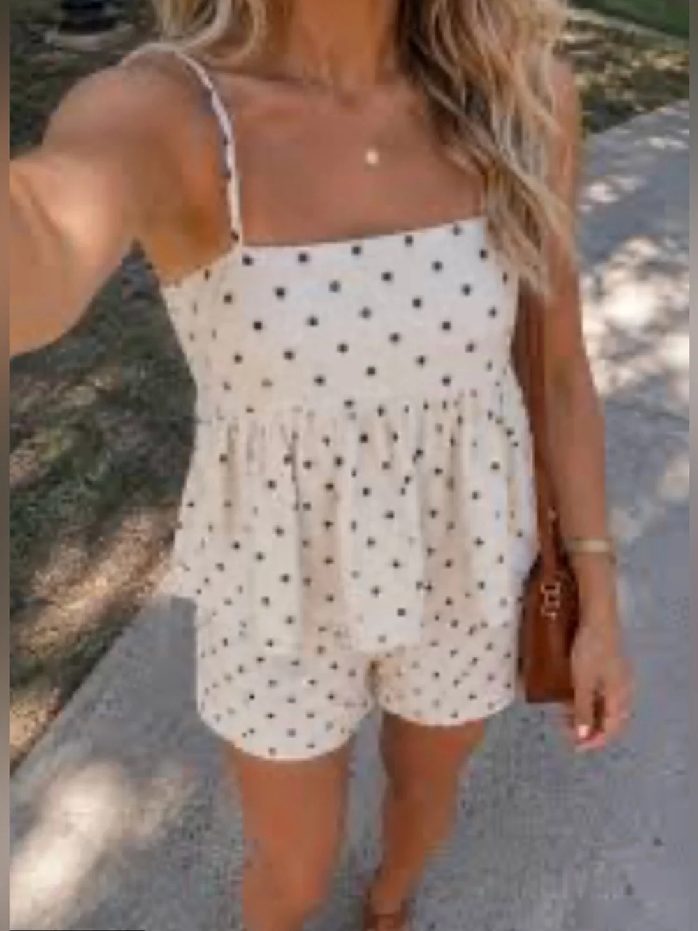 Kate Spade x Target mini polka dot linen baby doll tank with matching shorts
